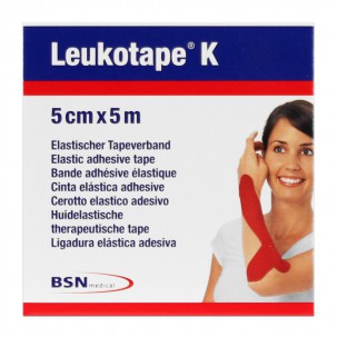 Leukotape K Adhesive Elastic Tape 5 cm x 5 meters: Color Red